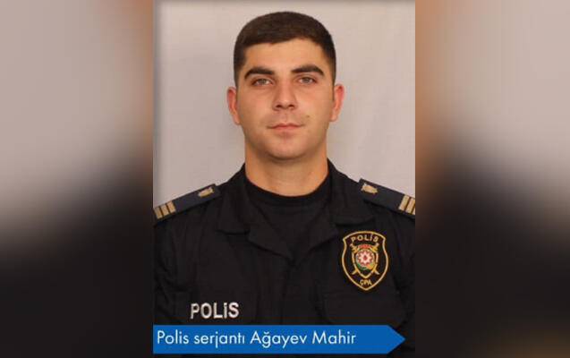 Qətlə yetirilən polis əməkdaşı Mahir Ağayev dəfn olundu - FOTO