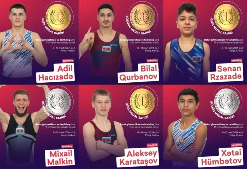 Azərbaycan gimnastları Polşada 6 medal qazandılar
