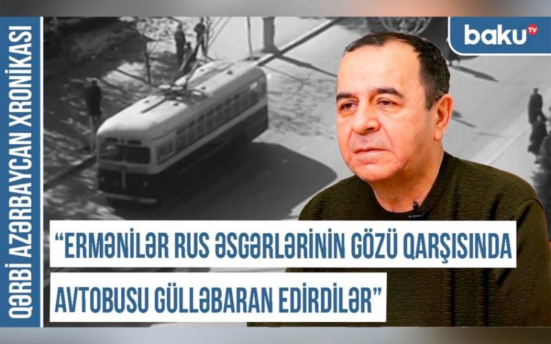 Xronika: Ermənilər rus əsgərlərinin gözü qarşısında avtobusu gülləbaran edirdilər - VİDEO