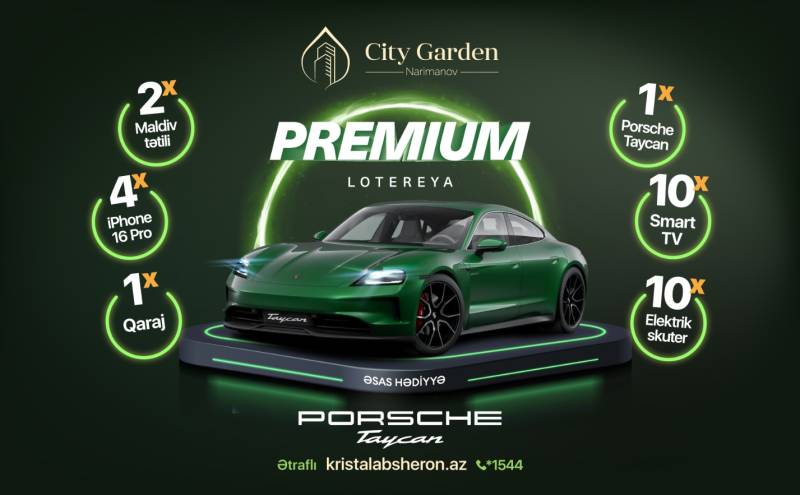 Kristal Abşeron Porsche Taycan elektromobili üçün lotereya keçirir