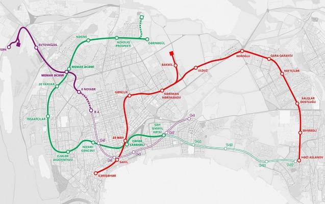 Bakıda yeni tikiləcək 10 metro stansiyası harada yerləşəcək? - SXEM