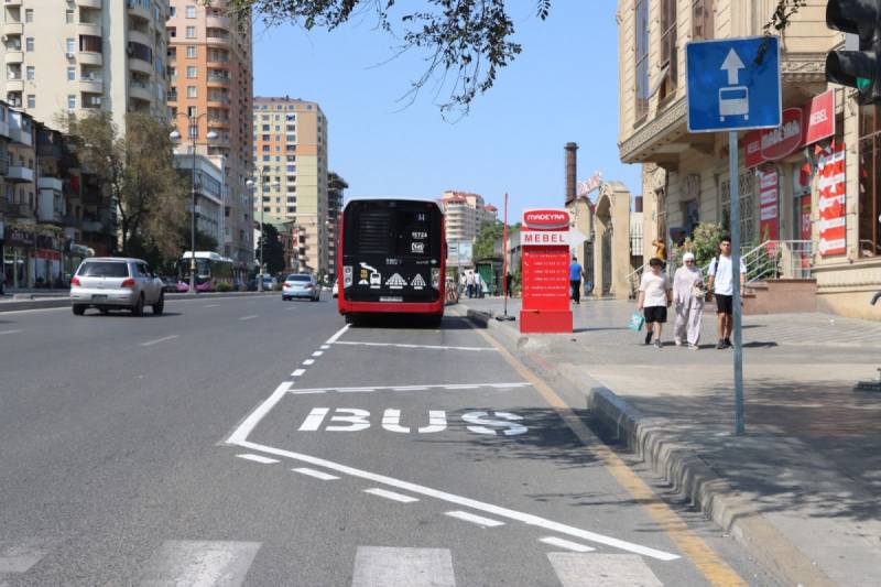 Bakıda 100 km-dən çox avtobus zolaqları çəkildi 